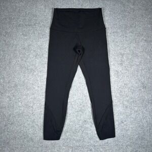 Lululemon Leggings Womens 8 Black Tight Stuff Tight II Yoga Gym Athletic Workout